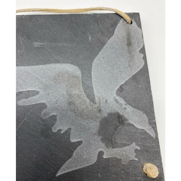 Eagle‎ Engraved Slate Art Tile signed D Dixon 1992 - Picture 3 of 5